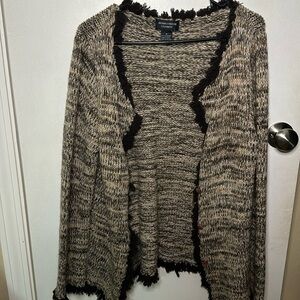 Women’s XL vintage cashmere knitted tashia london open front brown cardigan